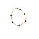 Bracelet en or 10K avec petit trèfle en nacre rouge