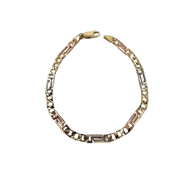 10K 4mm Mayson  Bracelet 3 tones  Gold MBS-1083