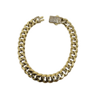 “Eternal Glow” – 10K Yellow Gold Cuban Link Bracelet with Zirconia