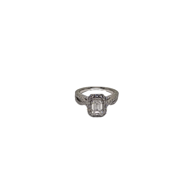 14k 1.51ct emerald Shape VS Diamonds Infinity Ring