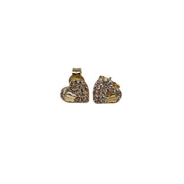 10k Heart Earring Yellow Gold