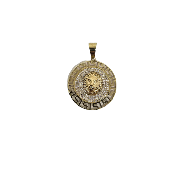 10k Gold Lion Pendant with zirconia