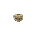 Love Sparkle: 10K Yellow Gold Heart Ring with Zirconia