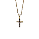 10K Gold  Rope Chain +10K Gold Cross  jesus 2 tons