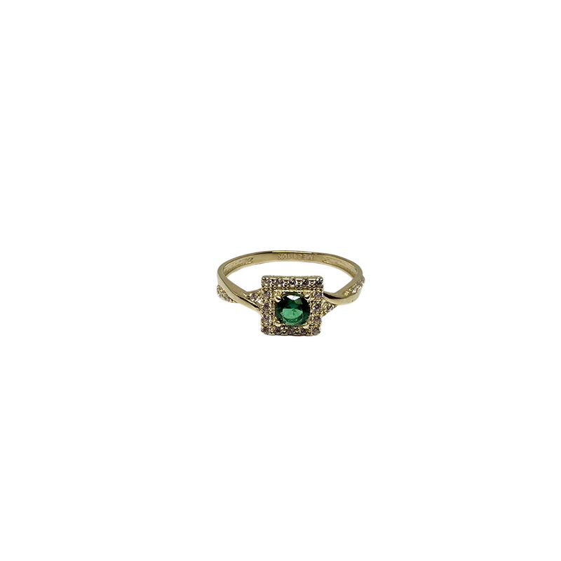 10k gold green stone ring