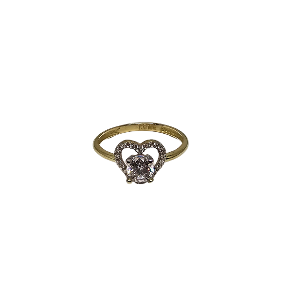 10k Gold  Women Heart  Ring New