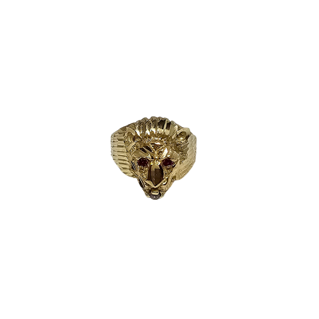 10k Gold Lion Men Ring