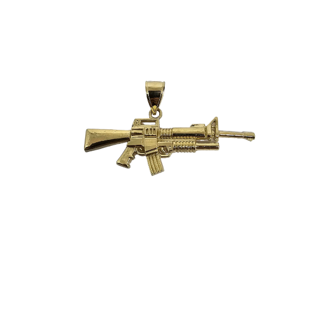 10k Gold Gun Pendant