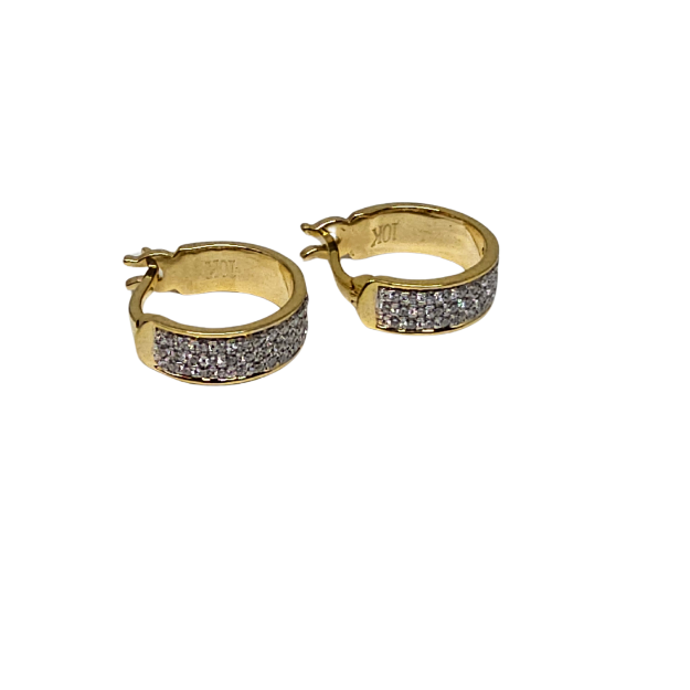 Boucles d'oreilles 10k Square Classic 0.35ct Diamonds