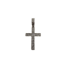 Pendentif croix classique en or blanc 10K avec 1,00 ct de diamants Natural SI