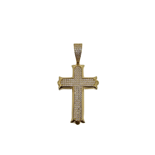 Pendentif Croix meduse  en or 10k CP017