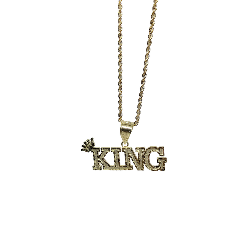 10k Rope Chain + King Crown pendant 10k gold