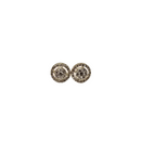 10K Two-Tone Circle Earrings with 0.45ct Natural Diamonds