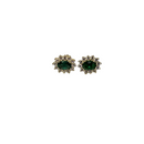 10K Yellow Earrings Gold Green Sapphire synthetic with Zirconia