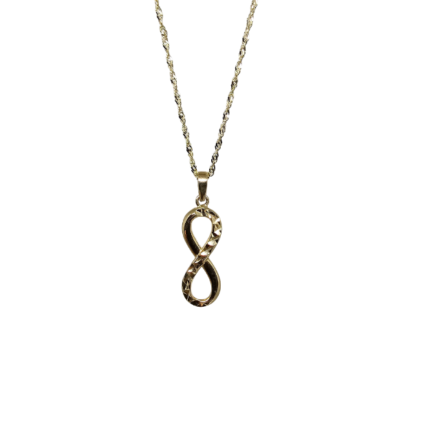 10k Gold Chain with Yellow Gold Infinity  pendant New