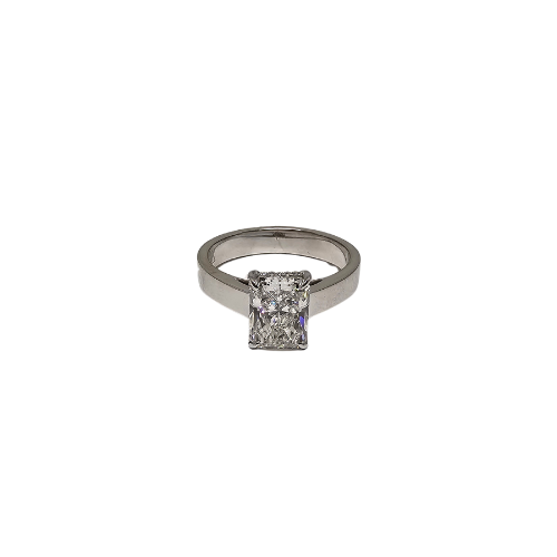 14K Gold Solitaire Engagement Ring with 2.03ct Radiant-Cut VS Lab Diamond