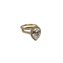 Elegant Duo pear shape  3.94 Lab Diamond VS1 Engagement Rings in 14K Yellow