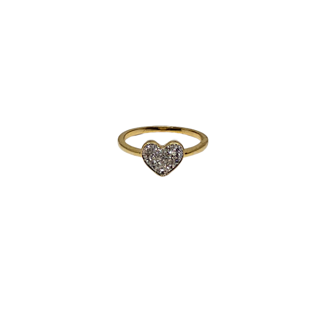 10k 0.16ct Beautiful Heart Ring  SI Diamonds New