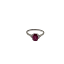 Stunning Natural diamond 0.10carrat  with pink ruby  10kt white Gold Ring NATDIA6