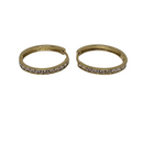 Or jaune 10k Huggies Pierres vertes et blanches