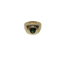 Emerald Force: 10K Yellow Gold Men’s Ring with Synthetic Green Sapphire