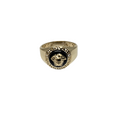 Imperial Valor: 10K Gold Greek Ring with Black Centerpiece