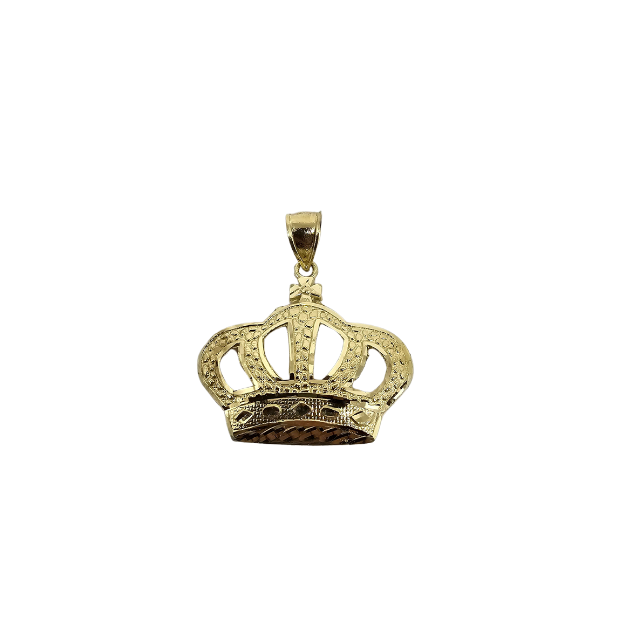 10k Gold Crown Pendant New