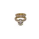 Elegant Duo 8.17CT Lab Diamond Engagement Rings in 14K yellow Gold