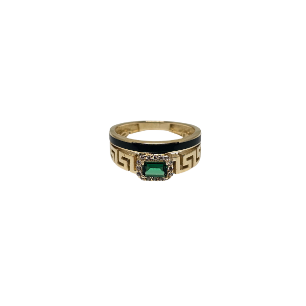 10k Gold Medusa green design Women Ring New