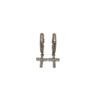 Divine Spark - Boucles d'oreilles croix en or jaune 10K avec pierres en zircon 2 tons