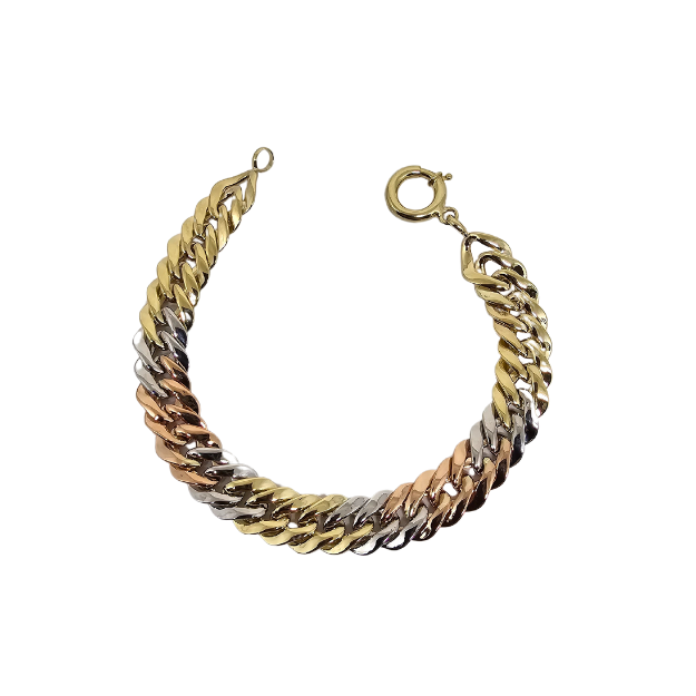 10K 10mm 3 tones  Bracelet  Gold MBS-1086