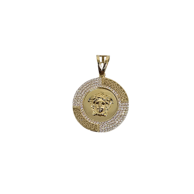 10k Gold  Medusa Pendant New