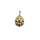 10k Gold Green Eyes Lion Pendant