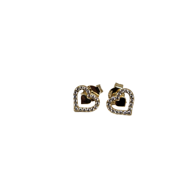 10k Heart Earring Yellow Gold