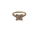 Bague carrée en or 14K avec diamant de 0,50ct - Choisissez jaune ou blanc