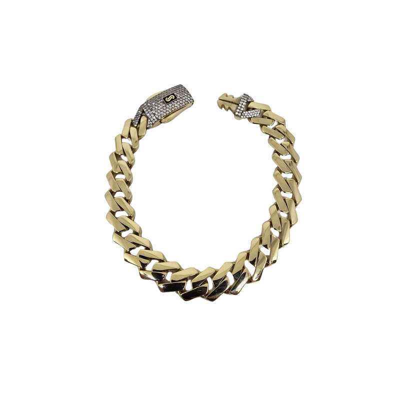 11mm Monaco edge Bracelet or jaune 10k