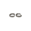 10K white gold Earrings greek design Huggies NEW- MBS-038