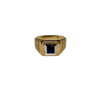 10k Square blue Stone Gold Ring