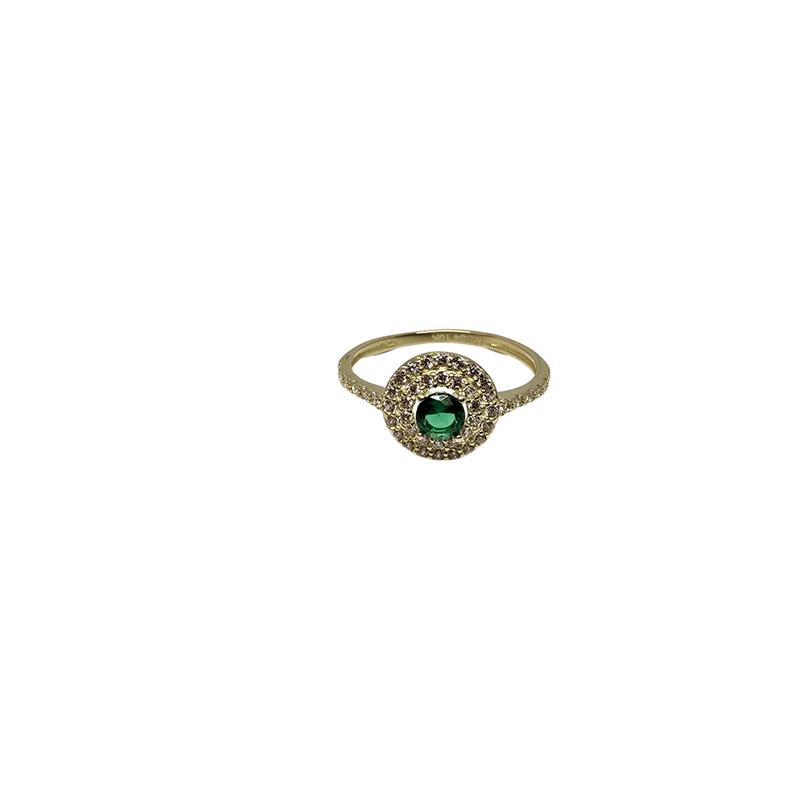 10k gold Green  round ring