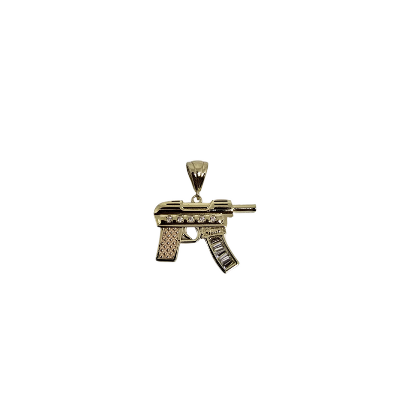 10K Yellow Gold Gun Pendant – Power, Style, Statement