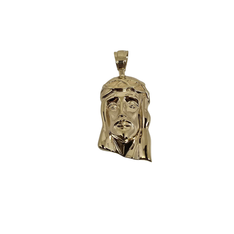 10k Gold Jesus Pendant back closed solid