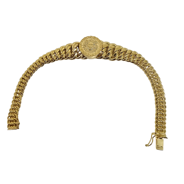 17mm Medusa Bracelet 10K Yellow Gold