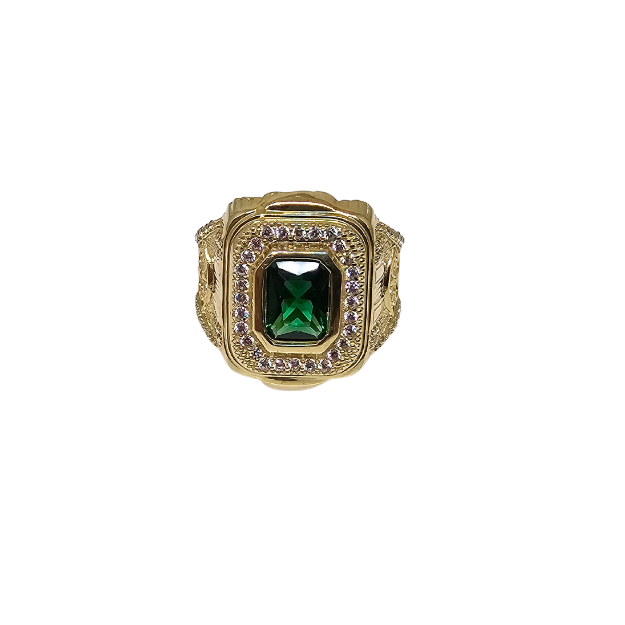 10K Gold Green Stone Ring New cali-110