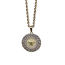 Chaîne câble en or 10k + méduse médaillon en or 10k mab-506