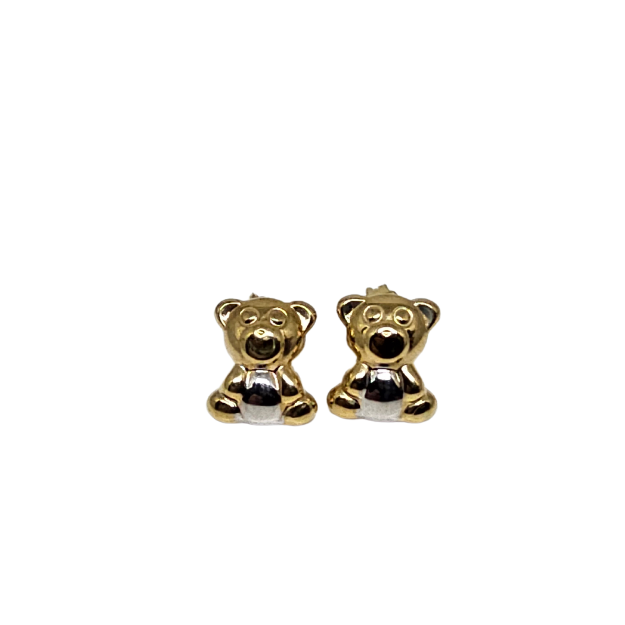 10k Bear Earring Yellow Gold