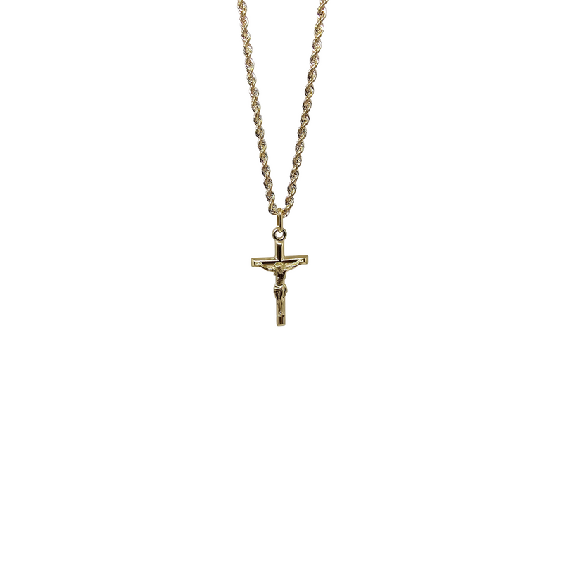 10K Gold  Rope Chain +10K Gold Cross jesus