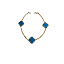 Bracelet en or 10K avec trèfle en nacre bleue