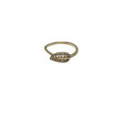 Golden Serenity: 10K Yellow Gold Leaf Ring for Women