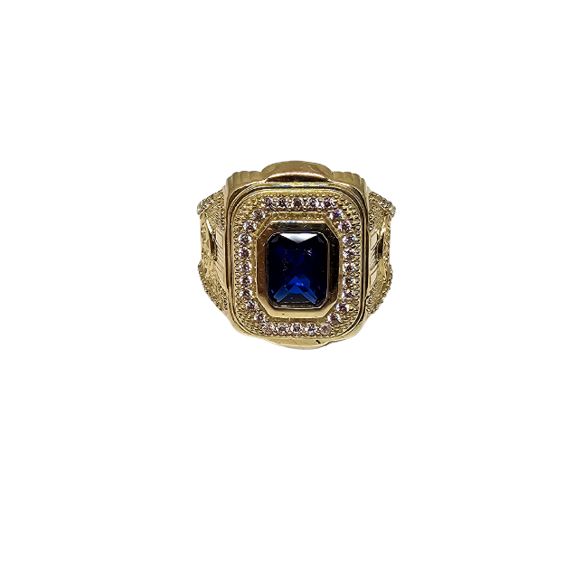 10K Gold Blue Stone Ring New cali-109