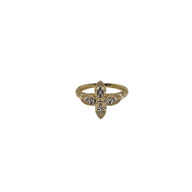 10k Gold Flower design Women Ring New